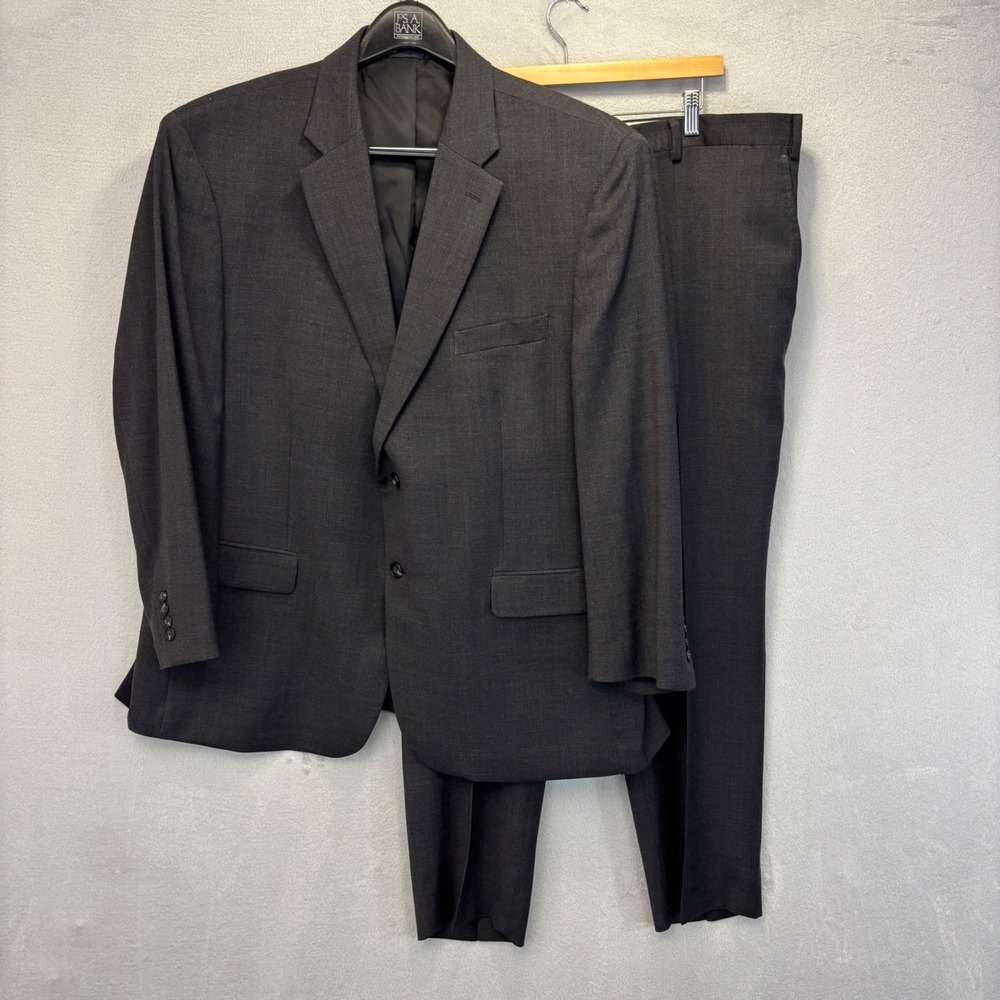 Jos. A. Bank 1905 Brrr Comfort Suit Men 50R Jacket 44x29 Pants Gray Wool Stretch